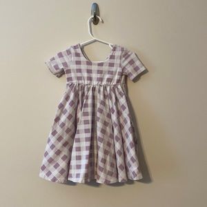 Remie girl lavender check ss swing dress size 3